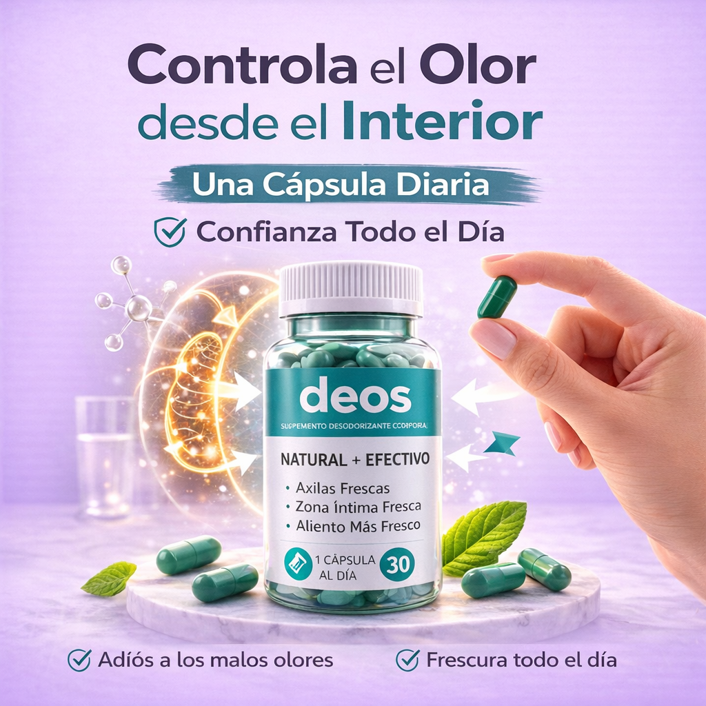 DEOS-Suplemento para el Control del olor Corporal (30 Cápsulas)